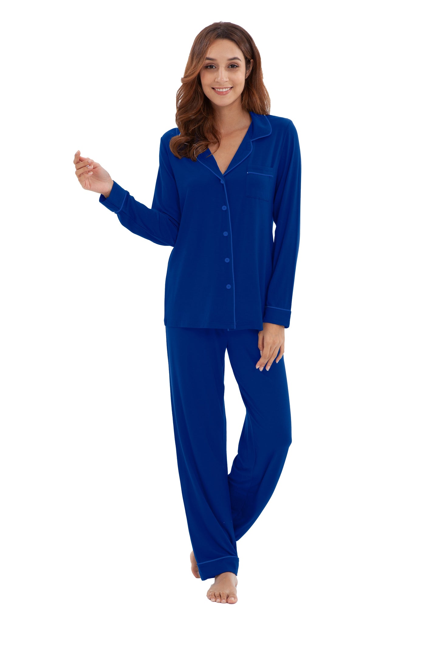 Women's Longsleeve Pajamas Set <br>- Blue