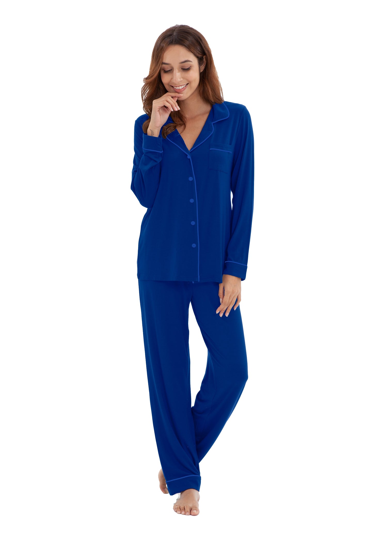 Women's Longsleeve Pajamas Set <br>- Blue