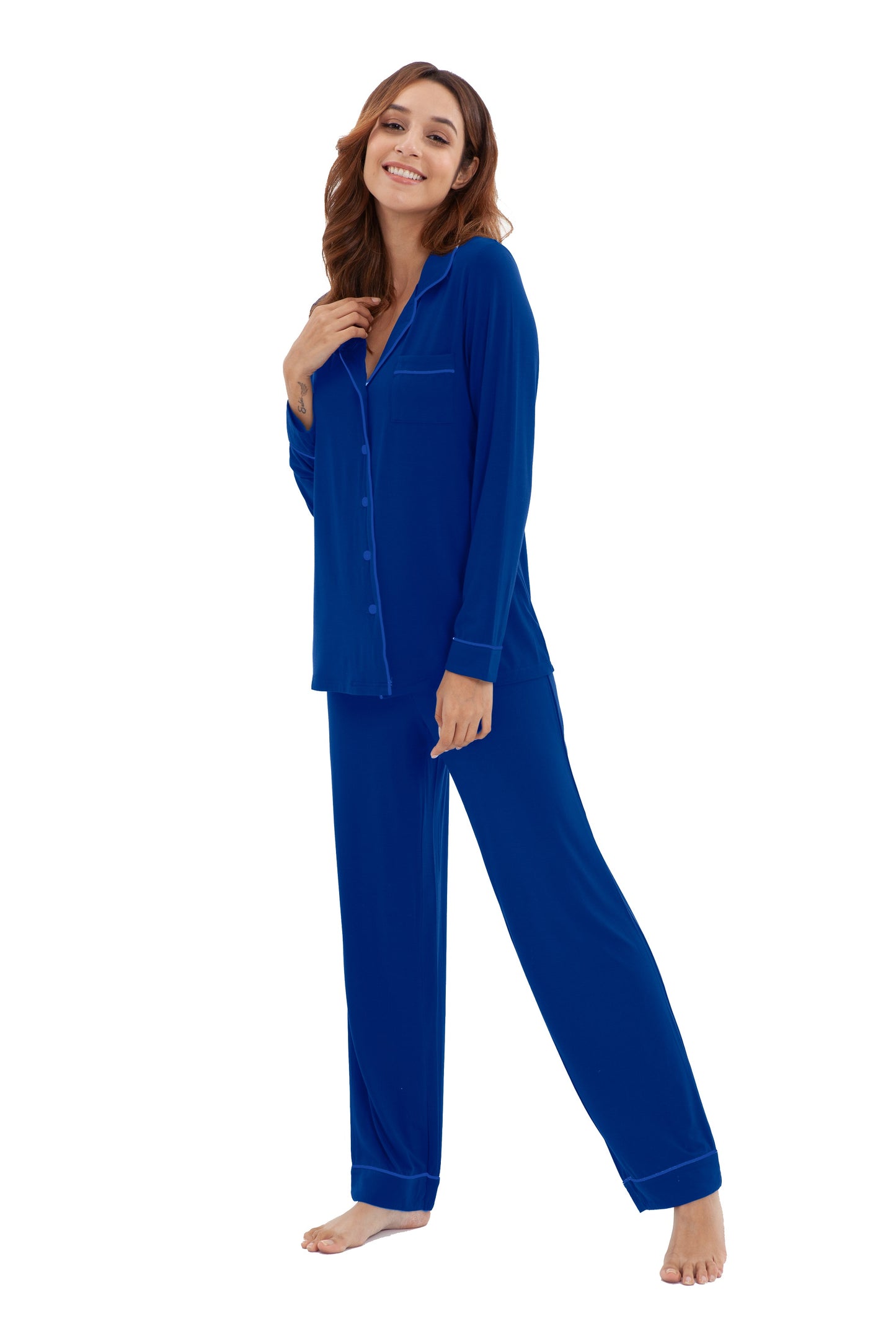 Women's Longsleeve Pajamas Set <br>- Blue