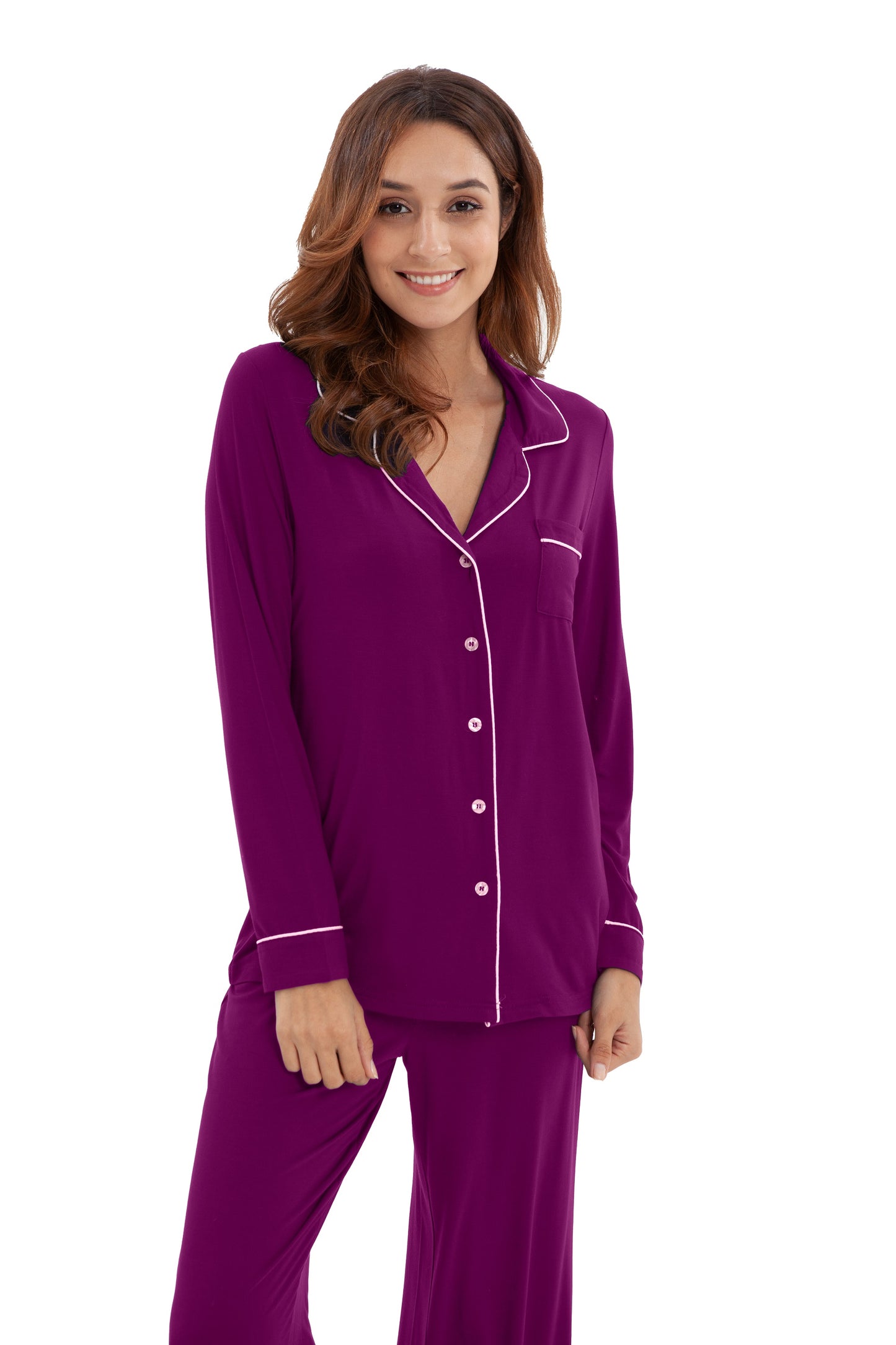 Women's Longsleeve Pajamas Set <br>- Fuchsia