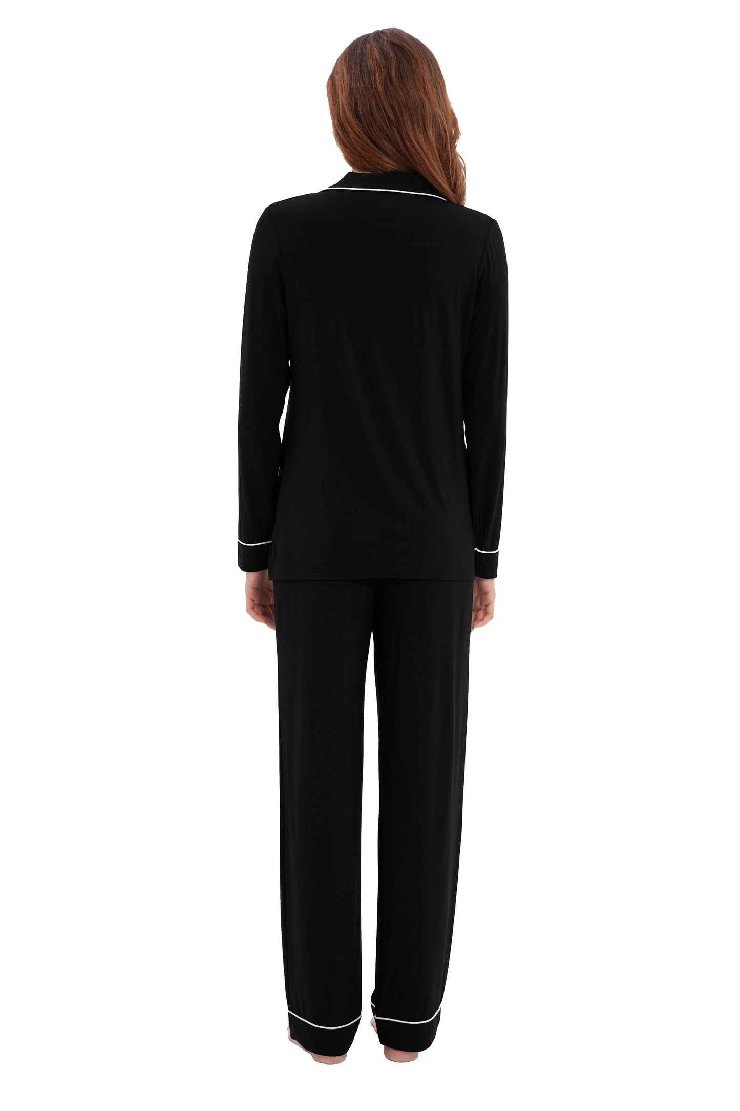 Women's Longsleeve Pajamas Set <br>- Black