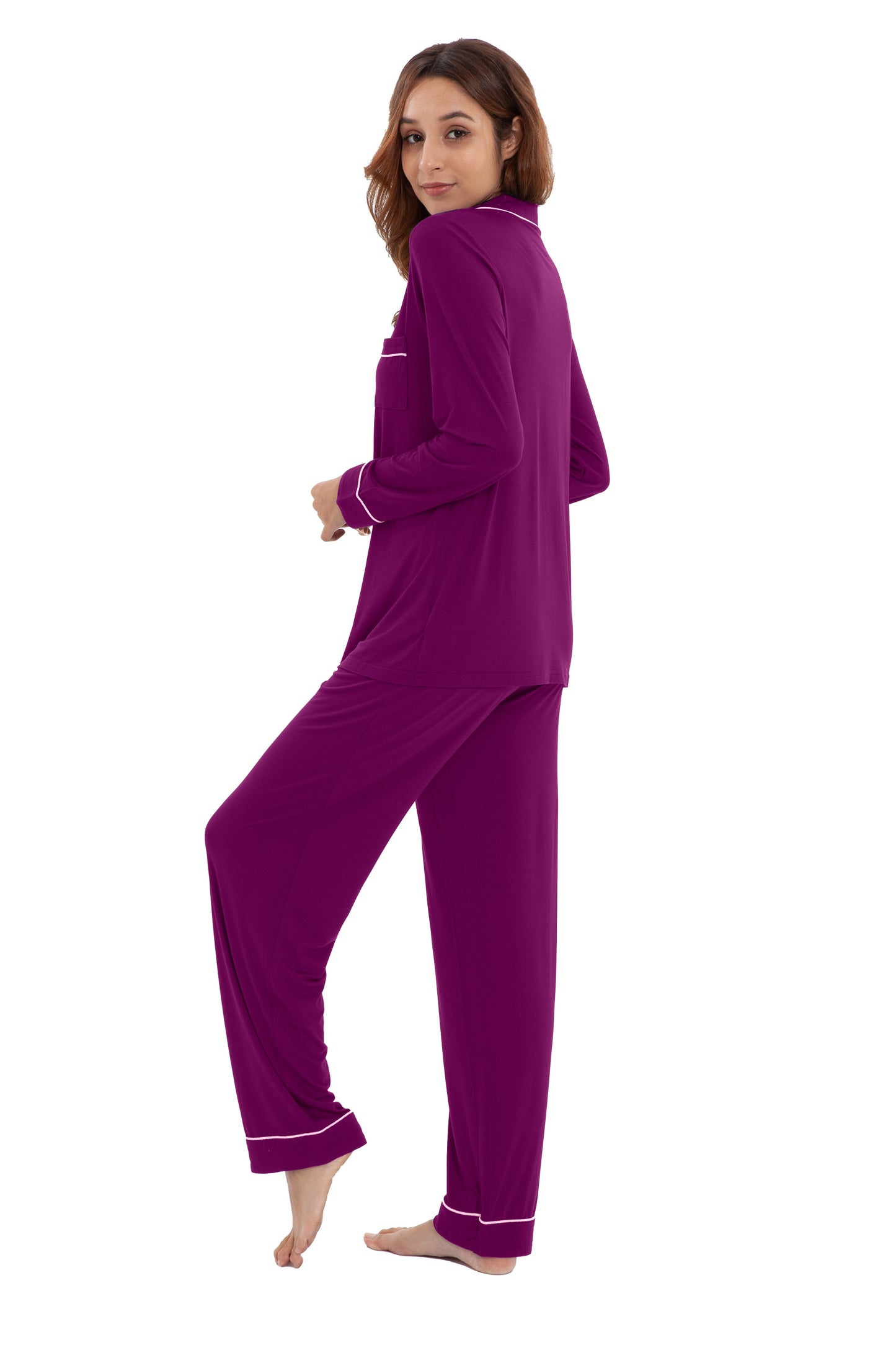 Women's Longsleeve Pajamas Set <br>- Fuchsia