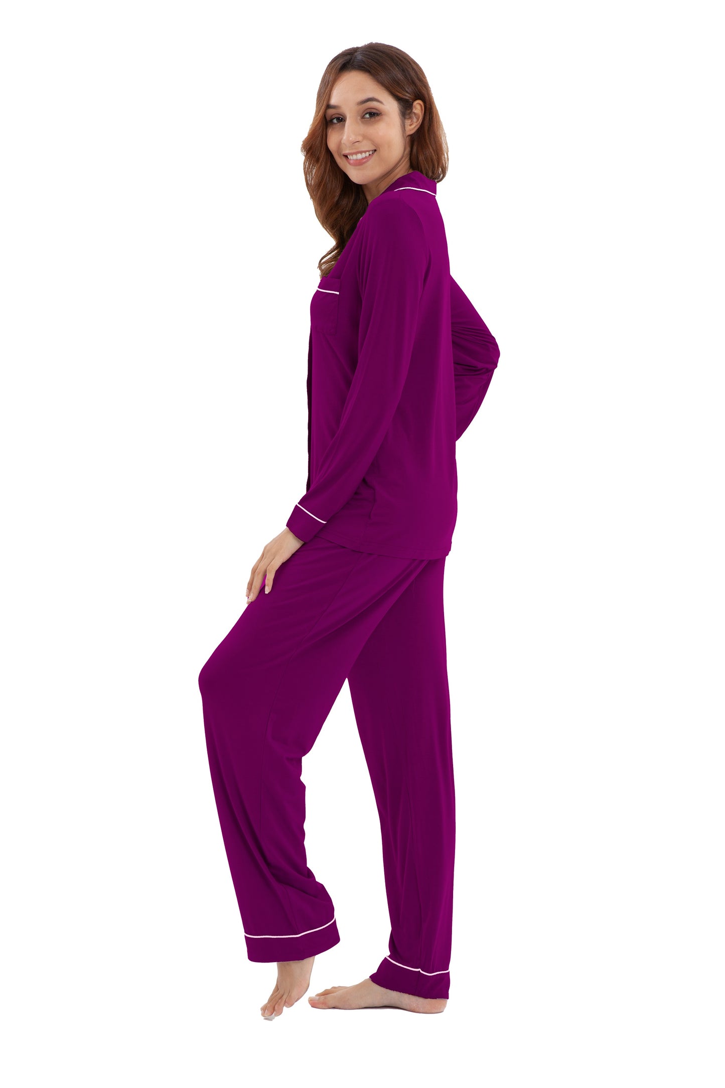 Women's Longsleeve Pajamas Set <br>- Fuchsia