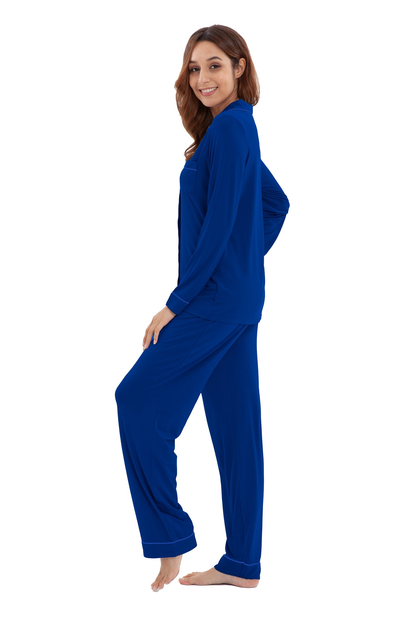 Women's Longsleeve Pajamas Set <br>- Blue