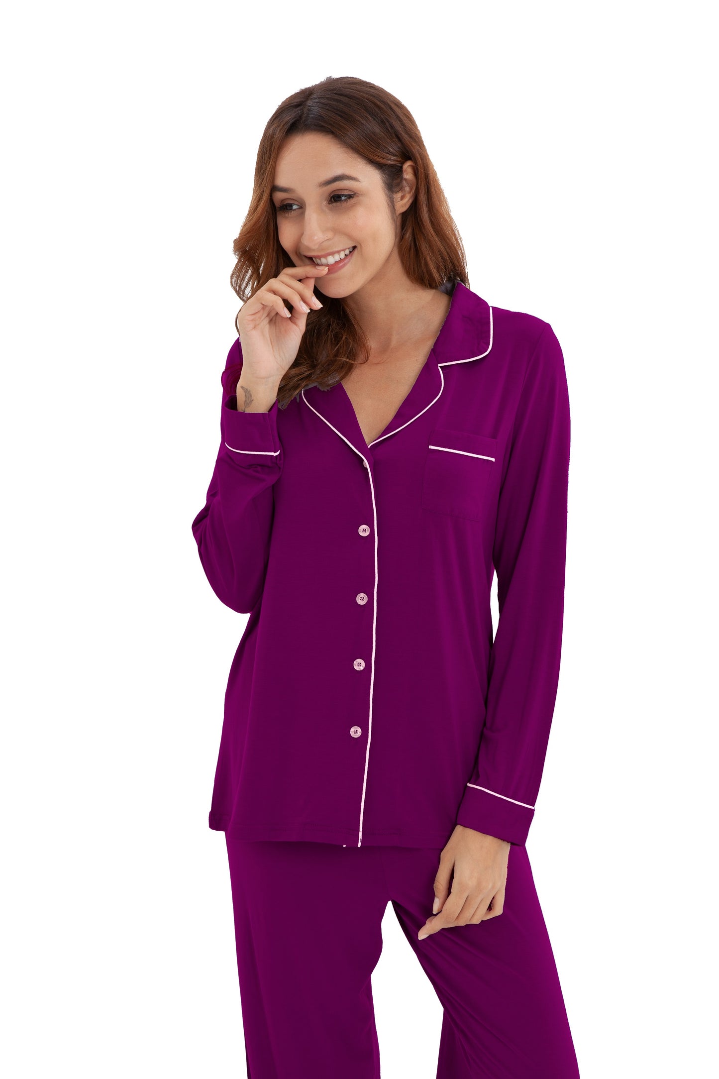 Women's Longsleeve Pajamas Set <br>- Fuchsia