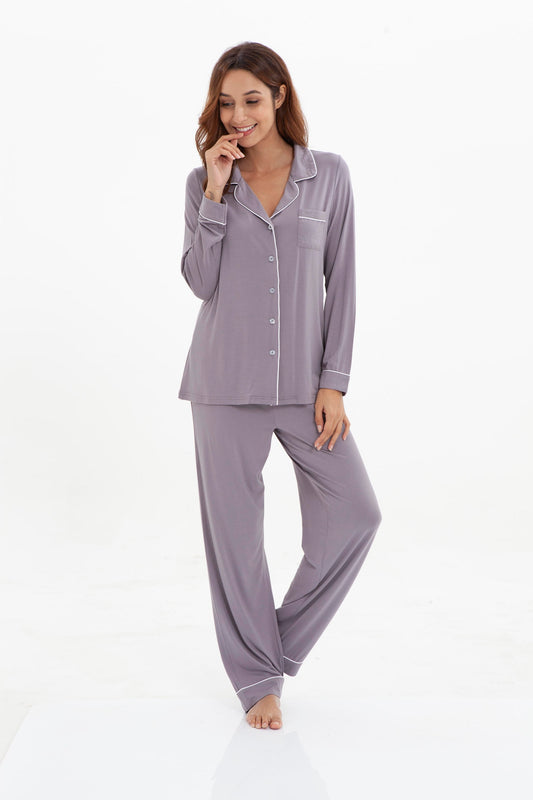 Women's Longsleeve Pajamas Set <br>- Grey