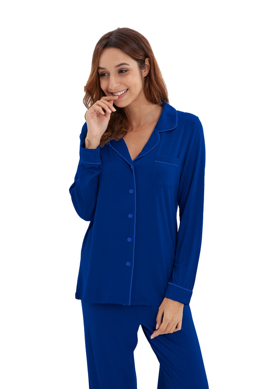Women's Longsleeve Pajamas Set <br>- Blue