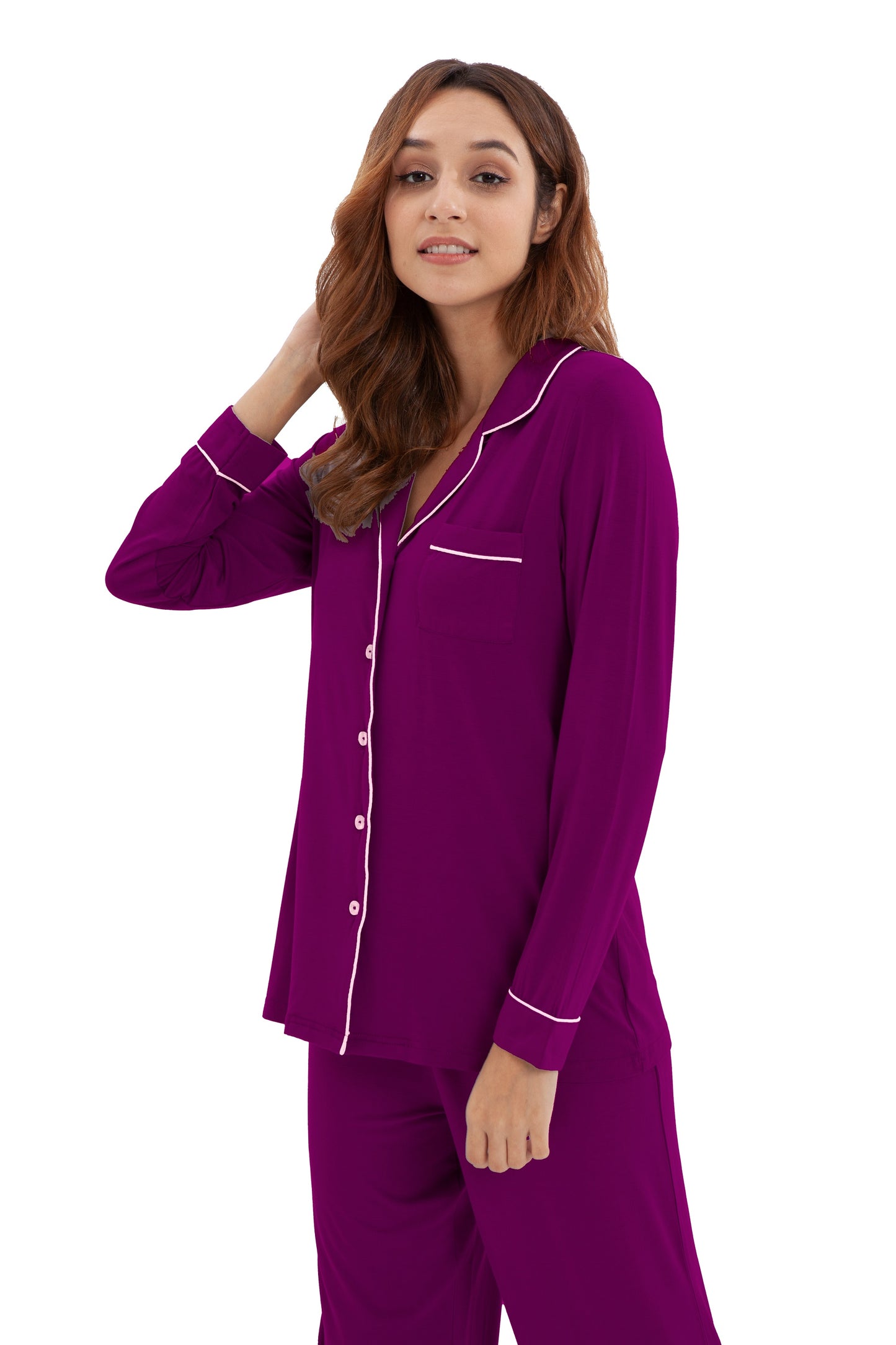 Women's Longsleeve Pajamas Set <br>- Fuchsia